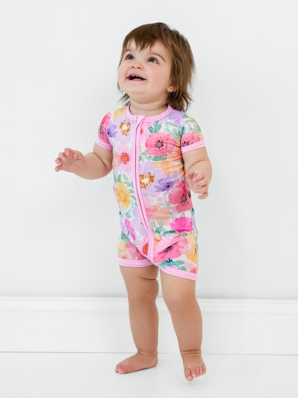 Little Sleepies Watercolor Meadow Shorty Zippy 18-24 Months